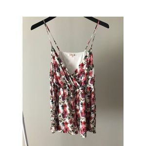 LUXXEL Cold Shoulder Floral Romper Large